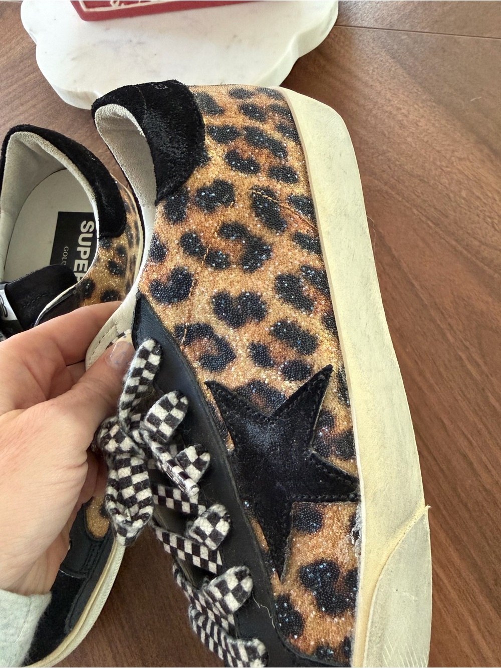 Authentic Golden Goose Crystal Leopard  Superstars- 37 - Picture 3 of 9